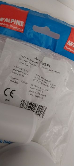 Syfon pod rurę 32 do pralki / zmywarki McAlpine Nowy