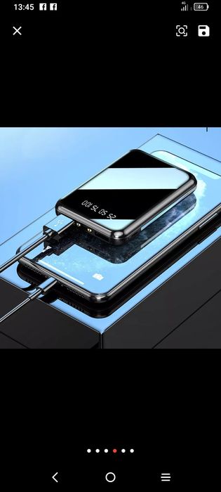 Mini Banco de potência com Tela Espelhada, 20000 mAh, Powerbank portát