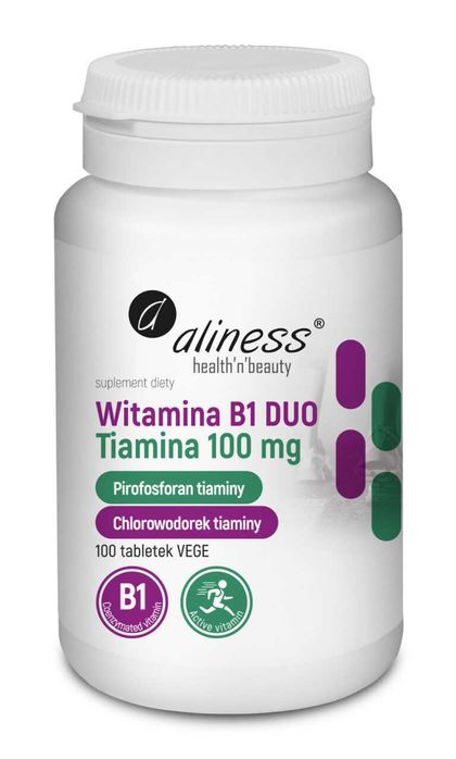 Witamina B1 DUO Tiamina 100 mg 100 tabletek Aliness