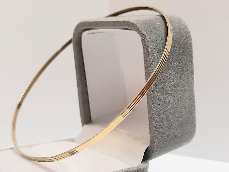 Bransoletka Bangle Kółko Diamentowana zloto