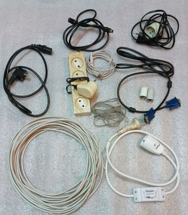 Sonoff wifi smart switch rozdzielacz przedłużacz rtv antenowy kabel zasilający komputer drukarkę przewód VGA usb rj11 skrętka do rj45 zapłonniki