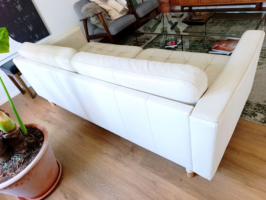 Sofá IKEA LANDSKRONA 3 Lugares – Pele Branca – Excelente Estado