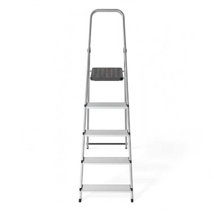 DRABINA ALUMINIOWA jednostronna 5 stopni do 150 kg składana z podestem