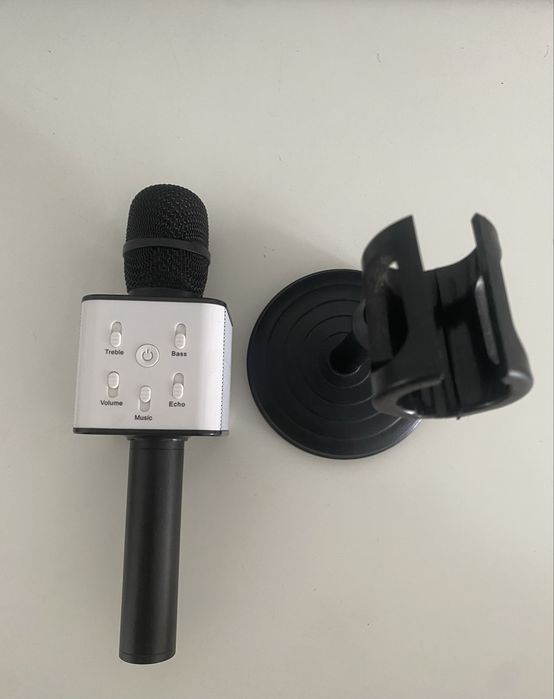 Microfone Karaoke Bluetooth com Suporte