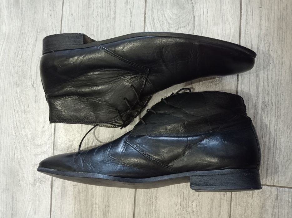 Чоловічі шкіряні черевики, напівчеревики, туфлі Ziga, чорні, 44 р.