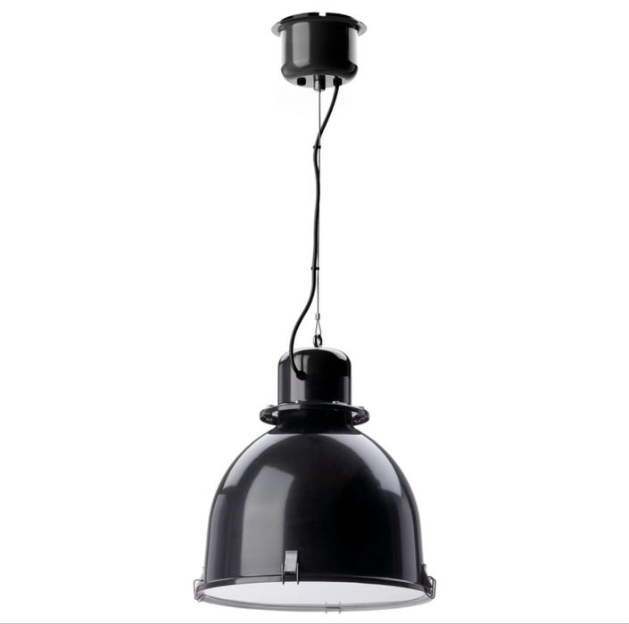 Lampa wisząca metalowa jak nowa czarna loft loftowa