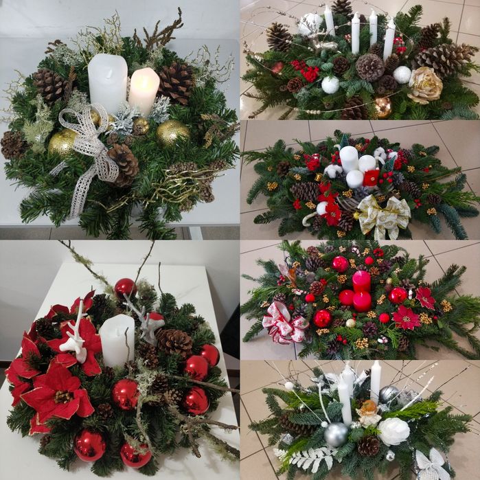 Coroas e centros de mesa Natal