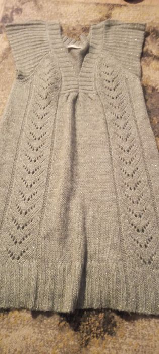 Zimowa szara tunika ze srebrną nitką.