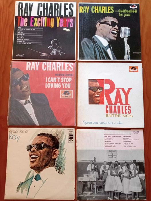 Vinyl Records by Ray Charles, Billy Eckstine, Billy Daniels, and Roy Hamilton
