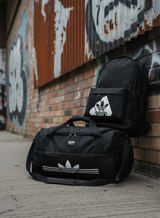 Рюкзак сумка Adidas 2в1 черный комплект спортивный дорожный адидас