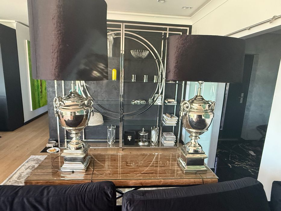 Lampa Stojąca Ekskluzywny designn Błyszcząca metalowa podstawa .2 x