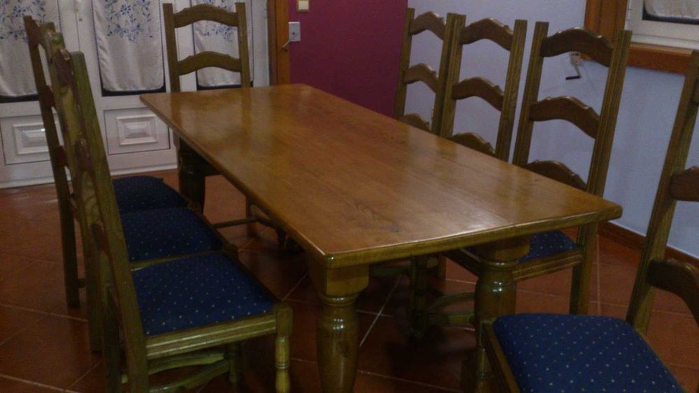 Mesa de cadeiras para sala de Jantar Rustica