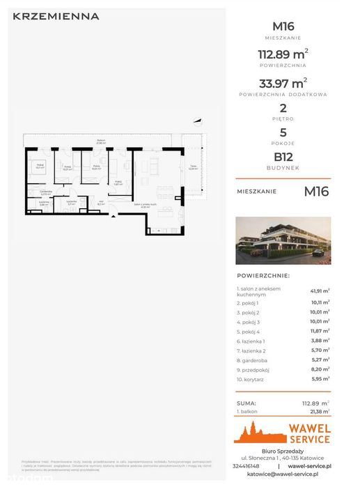 5-pokojowe mieszkanie 112 m² + taras Bez Prowizji - View 2