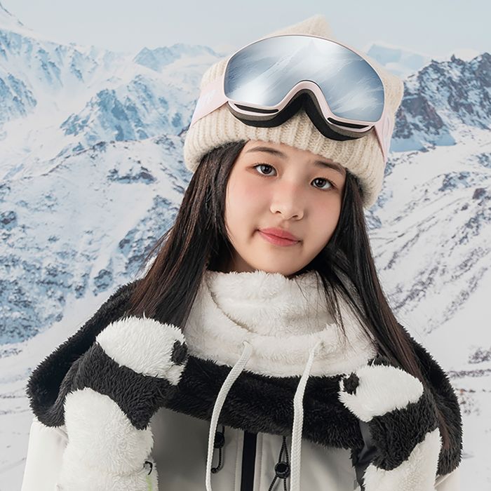 Qunature Pink Children's skiing goggles (medium/large children's version) - OUTLET