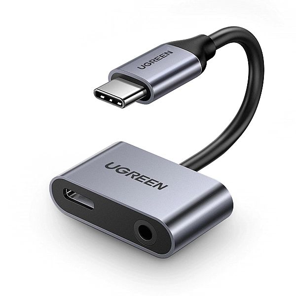 Adapter Ugreen CM193, 50596 audio dwuportowy USB-C (męski) - mini jack