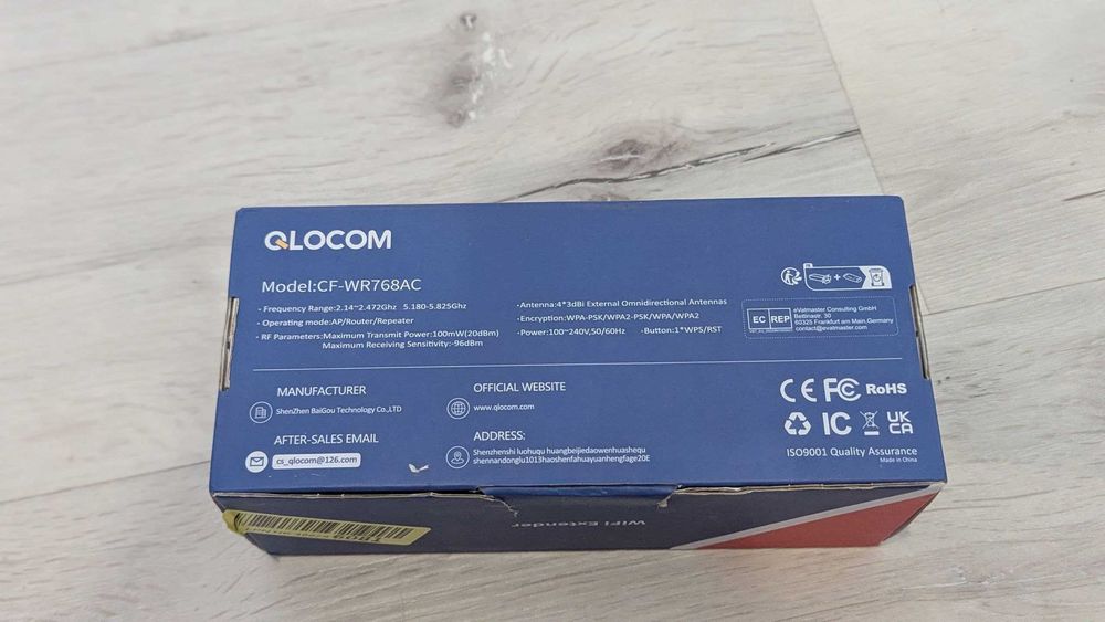 Підсилювач WiFi QLOCOM CF-WR768AC 1200Mbps 2.4/5GHz 4 антени репітер ретранслятор усилитель вай фай WiFi Repeater AC1200