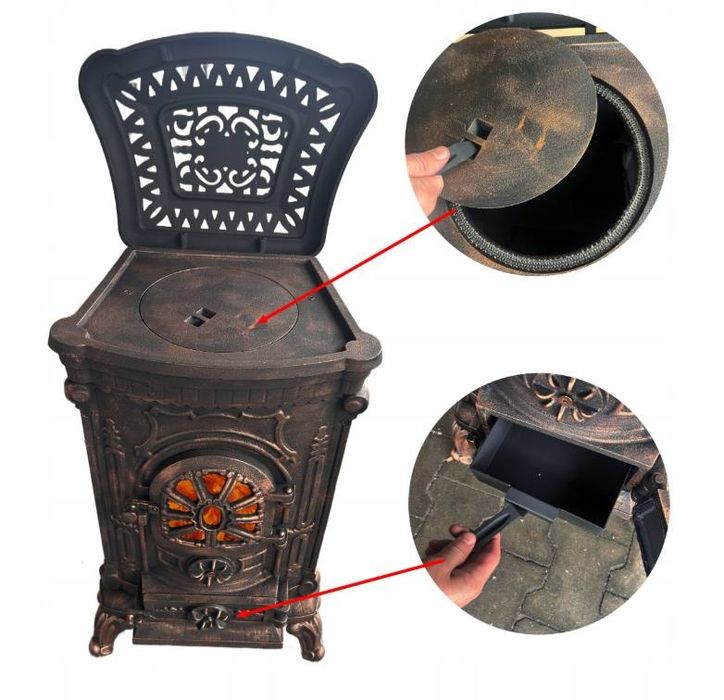 Чугунная печь камин 9 кВт обогрев до 100 м.кв