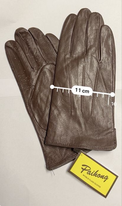 Rękawiczki skórzane z węlnianą podszewką nowe 9.5