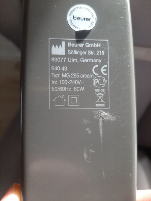 Masażer mata fotel BEURER MG 295