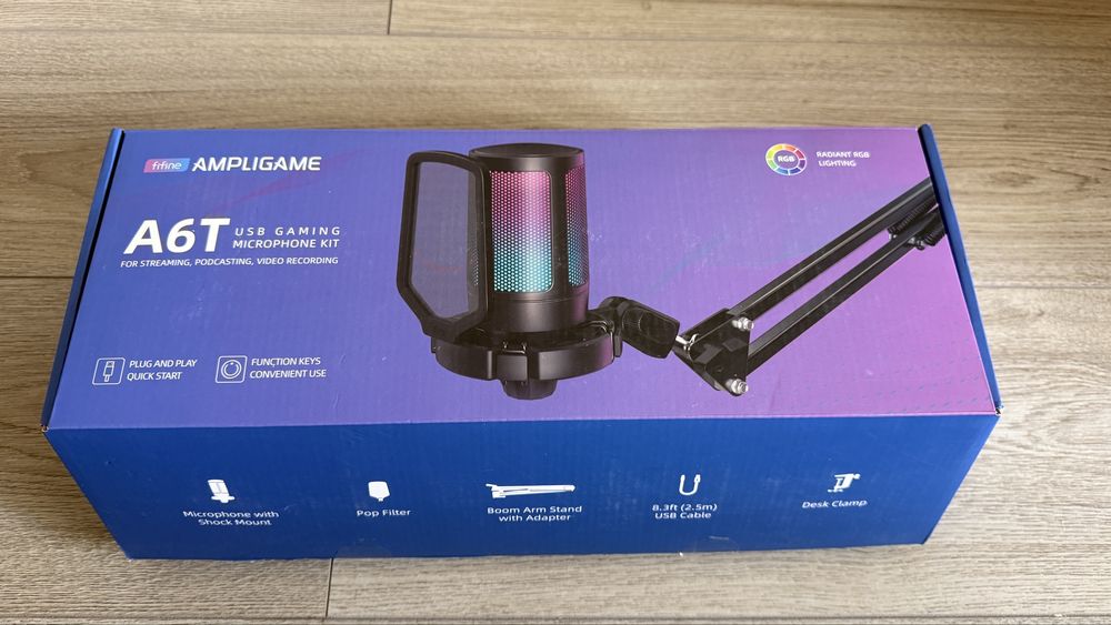Мікрофон конденсаторний Fifine A6T USB Black