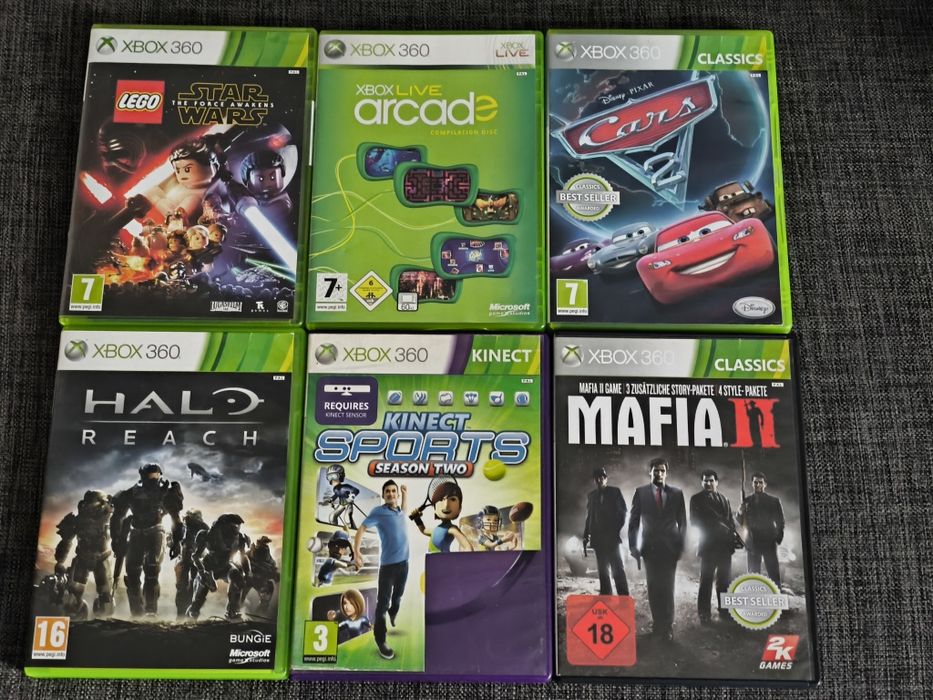 Zestaw Gier Gry Mafia II Cars 2 Halo Star Wars Xbox 360 Kinect