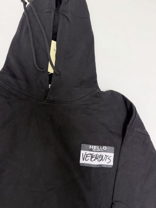 худи Vetements My Name is black logo M L