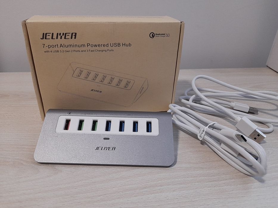 Ładowarka hub usb3.2 gen2, 7x usb, 10Gb/s + speedcharge dużo watt