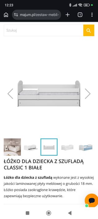 Łóżko dziecięce z szufladą + materac 160x80