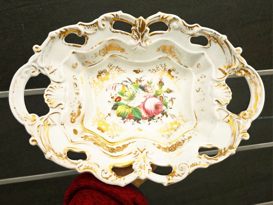 Duża, przedwojenna porcelanowa patera