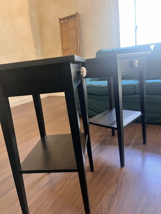 Mesa de cabaceira preta x2
