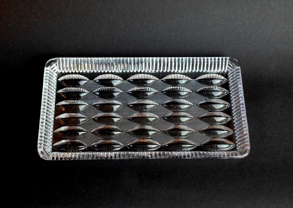 szklana patera półmisek taca retro vintage hippie prl