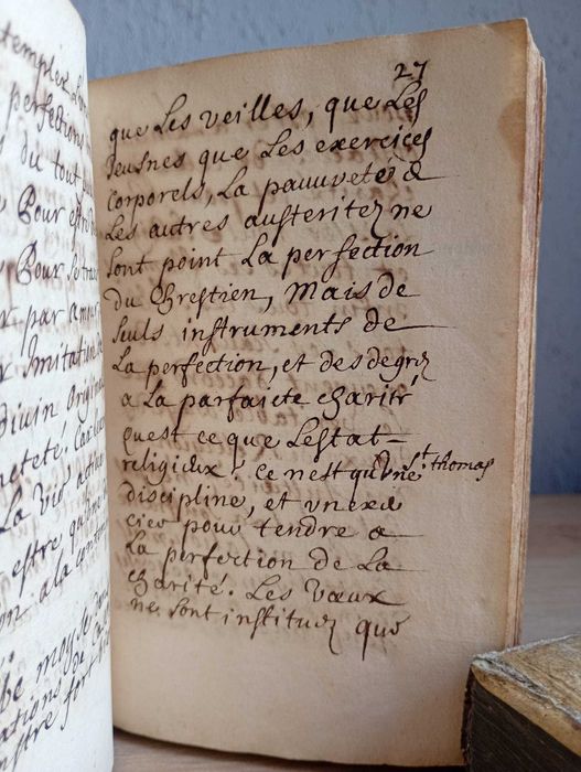 Stary Manuskrypt ok. 1780 Refleksje nad Życiem Zakonnym Theresy Lymard   - Pamiętnik