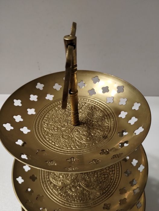 Patera mosiężna etażerka