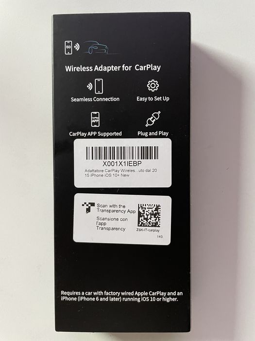 Adapter CarPlay bezprzewodowy, do aut z przewodoym CarPlay