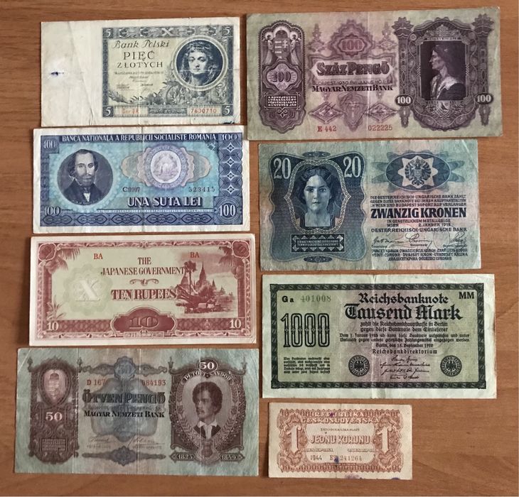 Старые Деньги Разных стран,цена за 8 шт