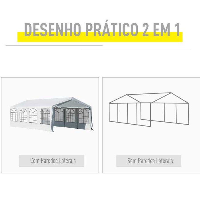 Pérgola de Jardim 8x4m Branca – Ideal para Eventos