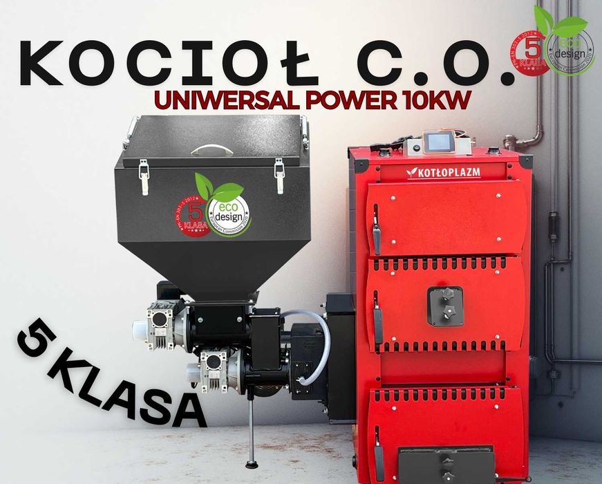 Kocioł, Piec - pellet, drewno, ekogroszek. UNIWERSAL POWER 10 kW