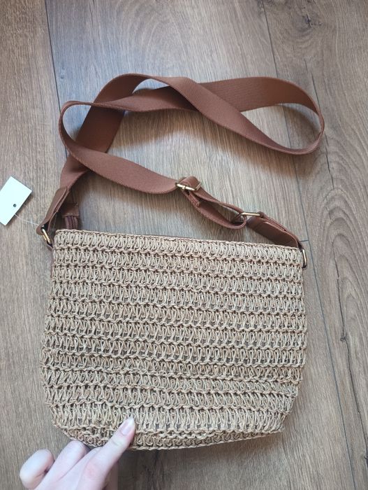Nowa brązowa torebka pleciona