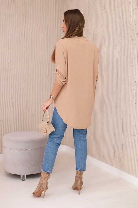 Bluzki oversize z dłuższym tyłem. Luźny krój. Biust 120