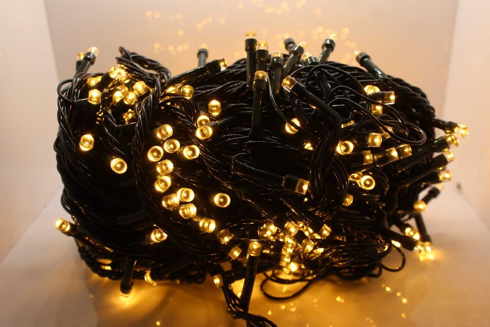 Lampki choinkowe 500 led ciepłe białe 21 metrów zewn i wewnetrzne prog