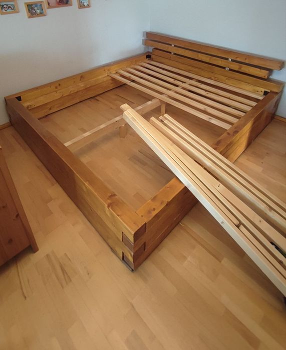 Łóżko Lite Drewno Drewniane Designierskie