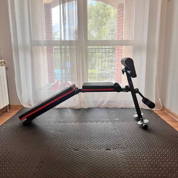 Zestaw Do Ćwiczeń 130kg Domowa Siłownia Ławeczka Atlas Sprzęt Siłowy