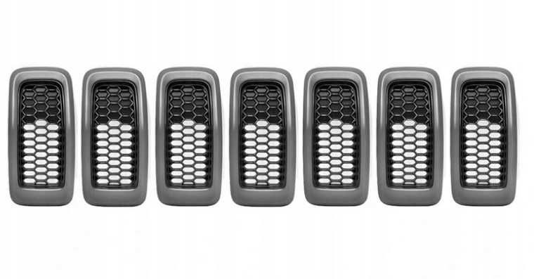 Решітка радіатора Jeep Cherokee KL 2014-18 чорна Соти ніздрі кільця