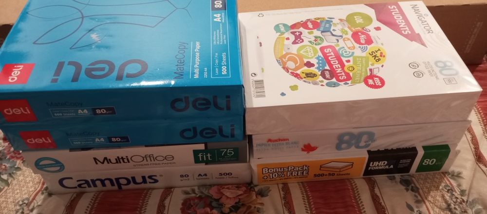 Resmas de papel A4, 500 folhas