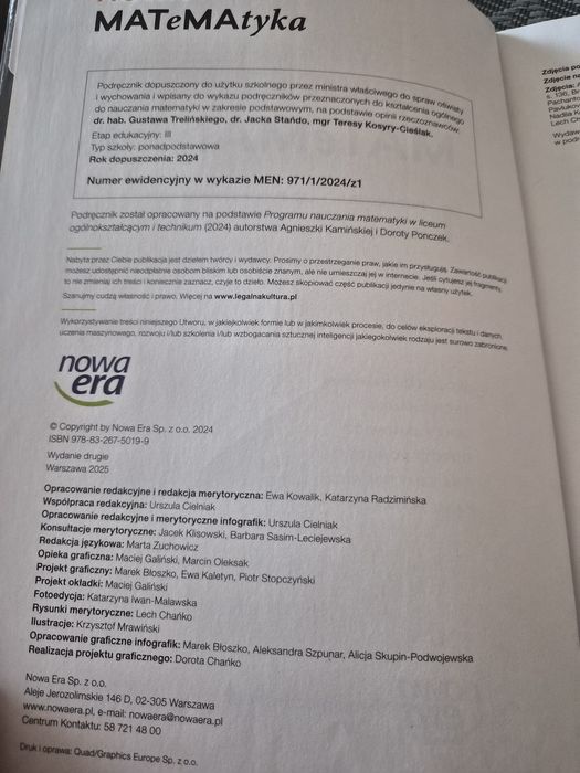 Nowa Matematyka 1 do technikum