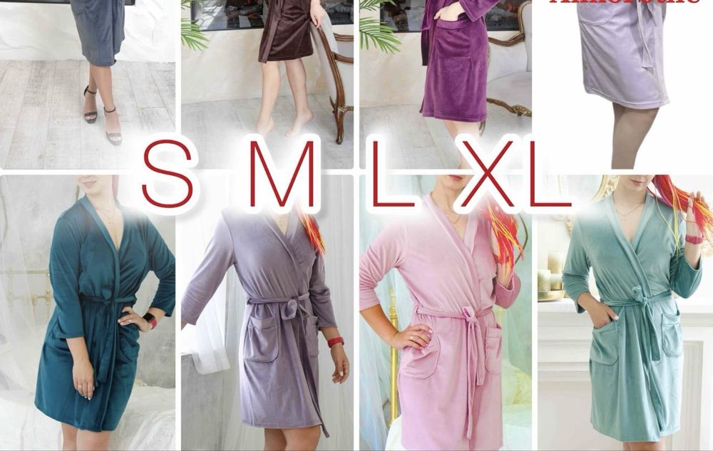 Акція 3 дні! Жіночий велюровий домашній Халат Женский велюровый Турция