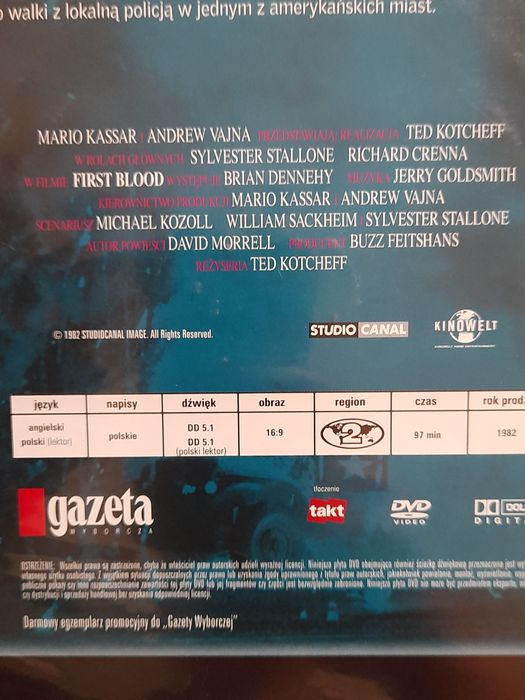 Rambo pierwsza krew płyta dvd