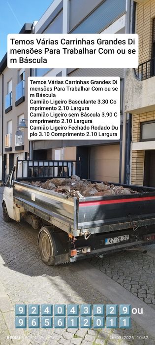 Faço Demolição e Recolha de Entulho Madeira Pladur Monos Resíduos Etc