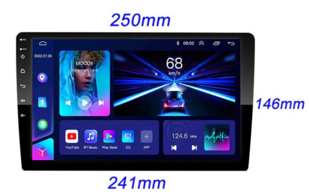Магнитола Android 9,10"2Din GPS VW Nissan Hyundai WIFI 4ядра/2GB /32gb