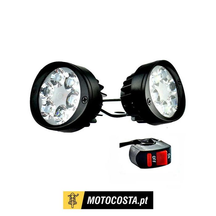 Faróis Auxiliares LED - 6 LEDs 600LM Impermeáveis